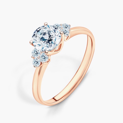 Pierścionek zaręczynowy Fairytale: różowe złoto, diamenty